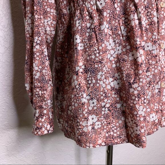 Anthropologie Pilcro Sasha pink floral button down shirt size Extra Small XS - Picture 6 of 15